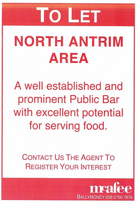 Public Bar with Potential for Food, North Antrim